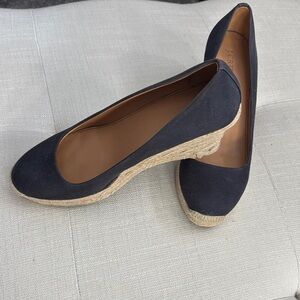J. Crew Navy Wedge Espadrilles